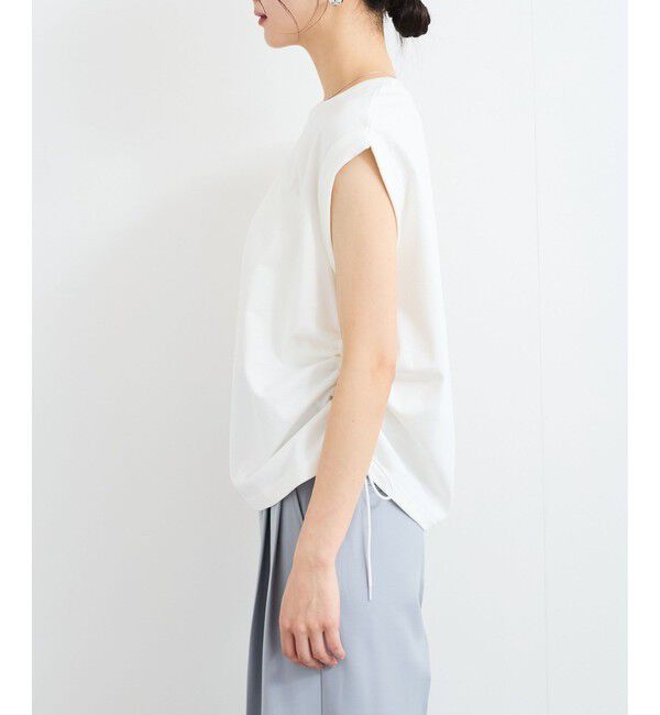 VIS「【WEB限定】サイドドロストシャーリングカットソー」|Tシャツ・カットソー|