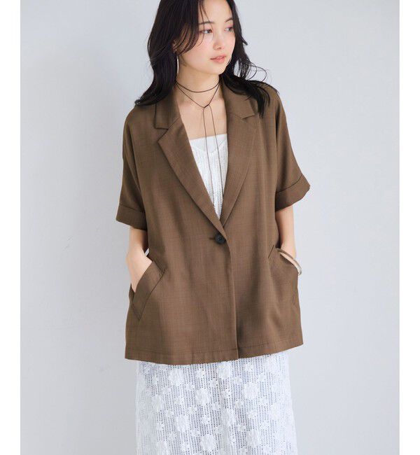VIS「Light Airyシングルドルマンサマージャケット/UVケア・接触冷感・吸水速乾」|テーラードジャケット|