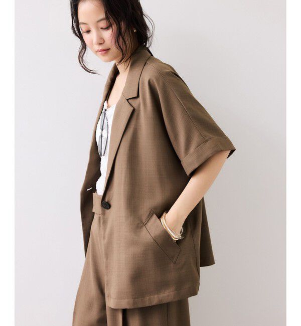 VIS「Light Airyシングルドルマンサマージャケット/UVケア・接触冷感・吸水速乾」|テーラードジャケット|