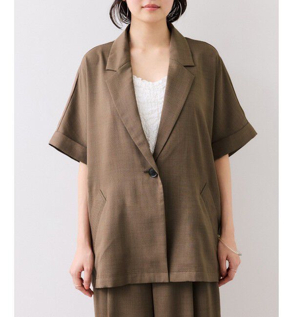 VIS「Light Airyシングルドルマンサマージャケット/UVケア・接触冷感・吸水速乾」|テーラードジャケット|
