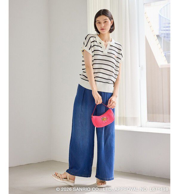 ROPE PICNIC PASSAGE「【サンリオキャラクターズ&times;ROPE' PICNIC】日焼けデザイン ハンドストラップ付き刺繍ポーチ」|ポーチ|