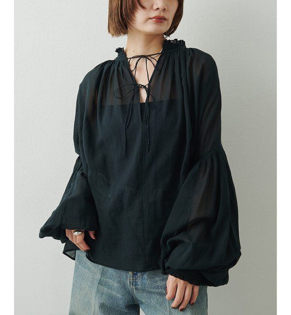 「2wayコットンシフォンブラウス」|シャツ・ブラウス|