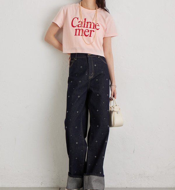  「【4色展開/短丈で使いやすい◎】カラーロゴチビTシャツ」|Tシャツ・カットソー|