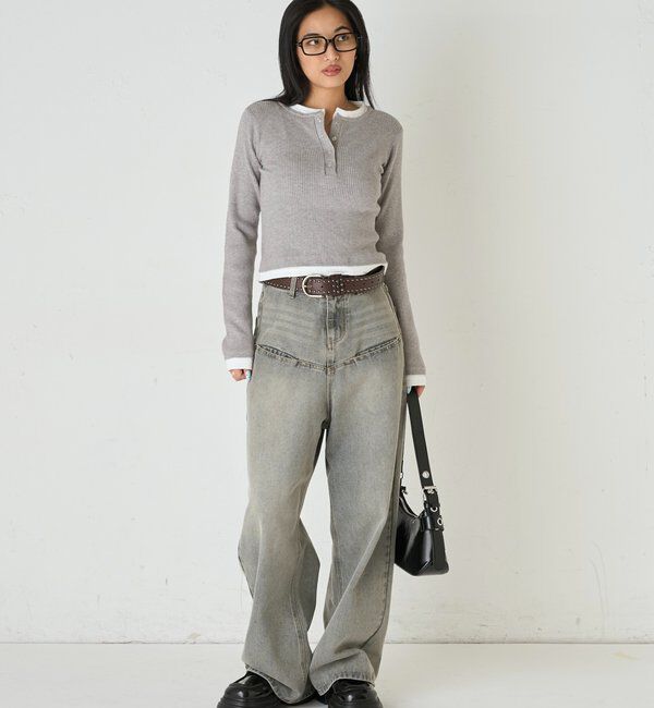  「《UNISEX / サイズ展開あり》スラッシュポケットブラストワイドデニム」|デニム|