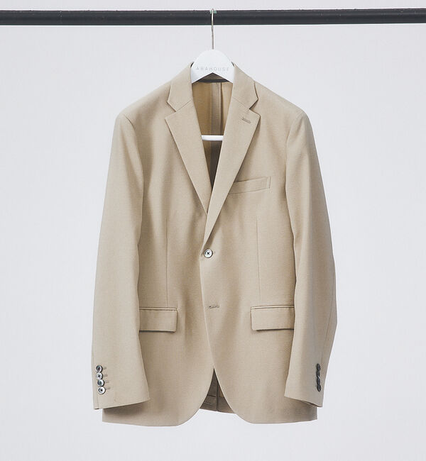 ABAHOUSE「【セットアップ対応/FLEX JACKET】クイックドライ シアサッカー ストラ」|テーラードジャケット|ベージュ