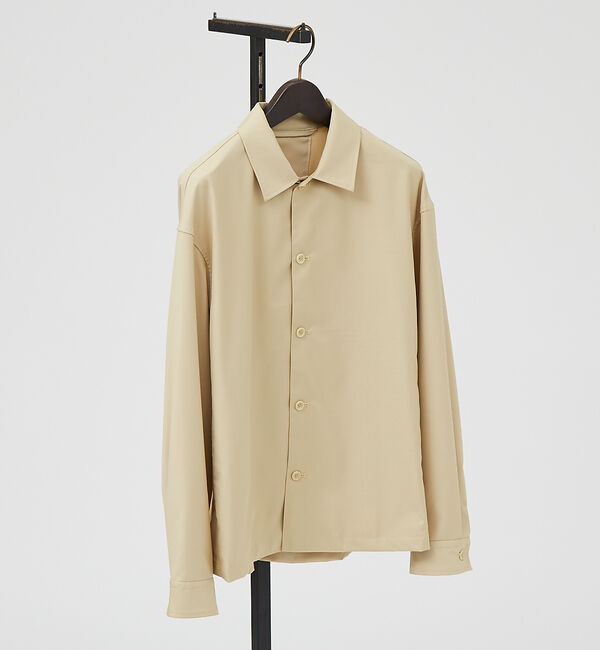ABAHOUSE「インバーテッドプリーツ シャツブルゾン」|ブルゾン・スタジャン|ベージュ
