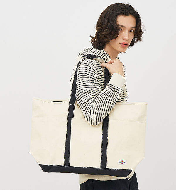 ABAHOUSE「【DICKIES/ディッキーズ】AUTHENTIC CANVAS TOTE L」|トートバッグ|ブラック