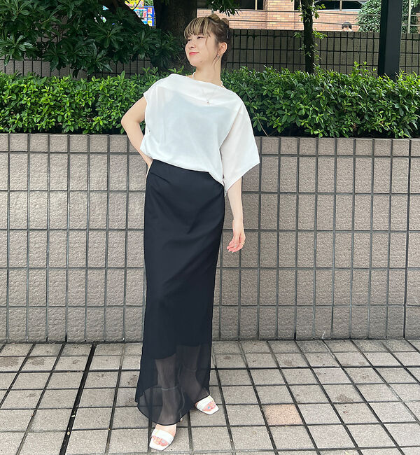 Rouge vif「楊柳シアーロングスカート」|スカート|