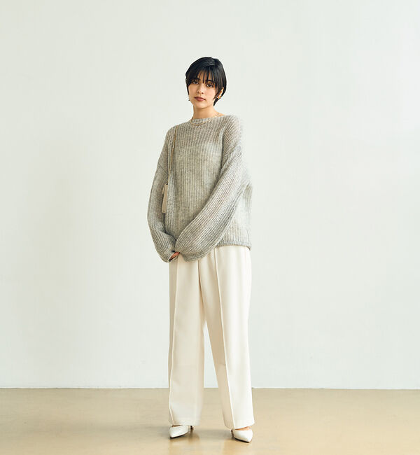 Rouge vif「ラメモヘアシアーパフプルオーバー」|ニット・セーター|