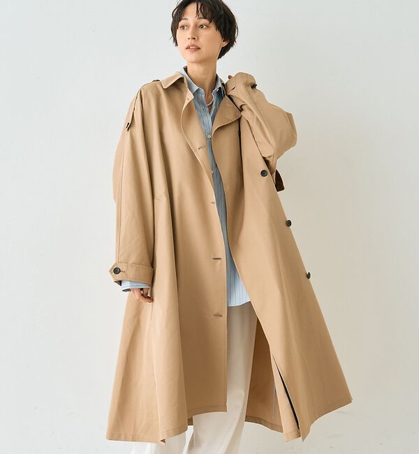 Rouge vif「【2サイズ展開】撥水NEWロングトレンチコート」|トレンチコート|ベージュ