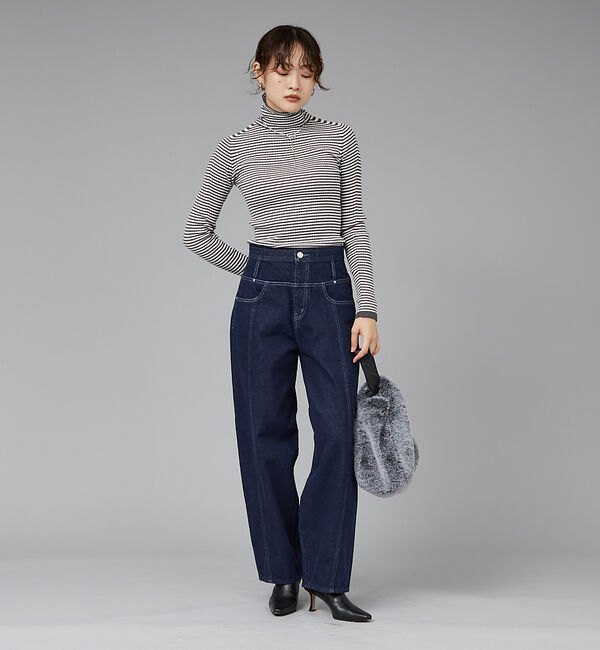 qualite「【SERGE de blue】レトロ　ウエスタンデニムパンツ」|デニム|