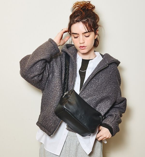 LOWELL things「【再入荷】Frec/Wファスナースクエアショルダー」|ショルダー・メッセンジャー|ブラック