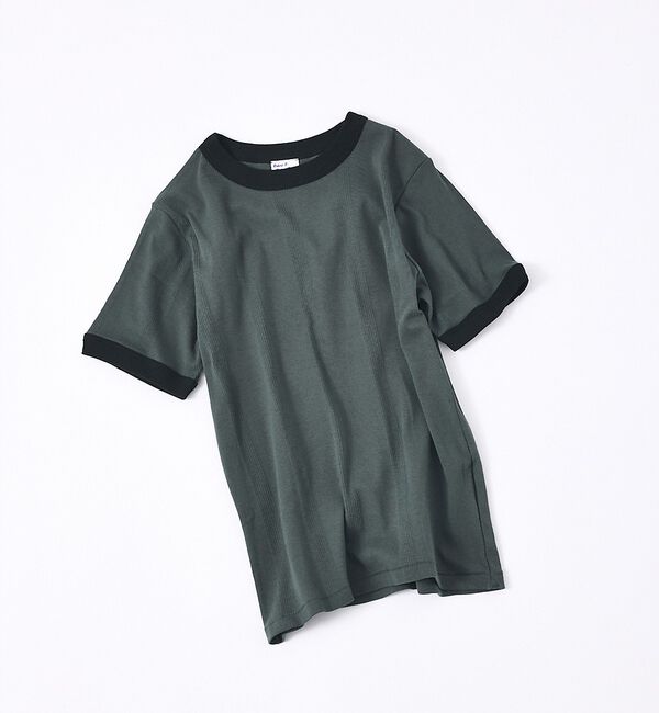NOMINE「【Robert P. Miller】パネル リブ ハーフスリーブ/半袖 Tシャツ」|Tシャツ・カットソー|チャコールグレー