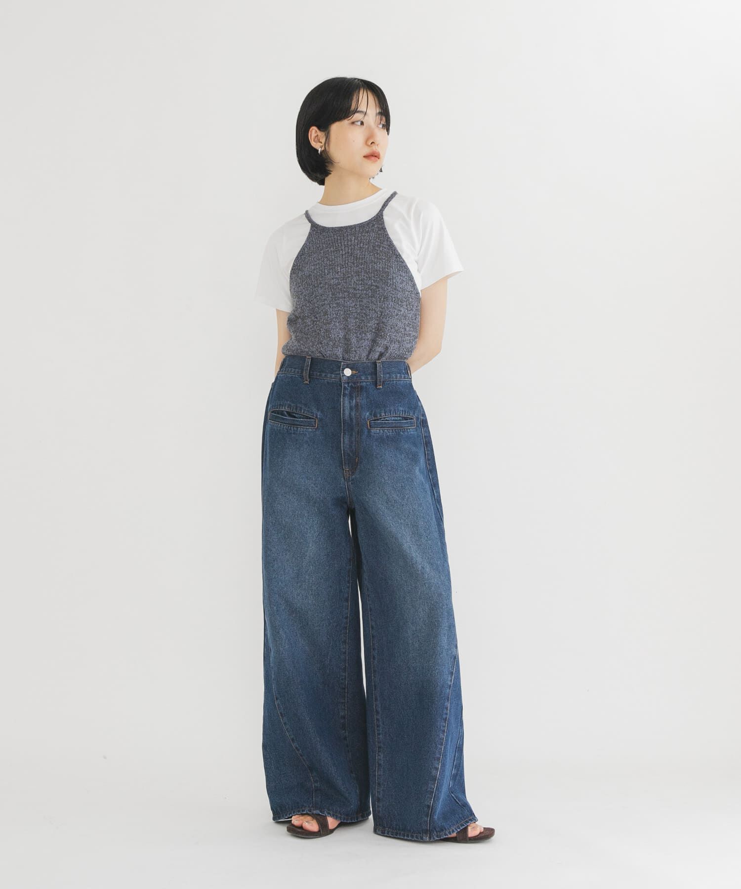  「WIDEレッグアジャストデニム」|デニム|