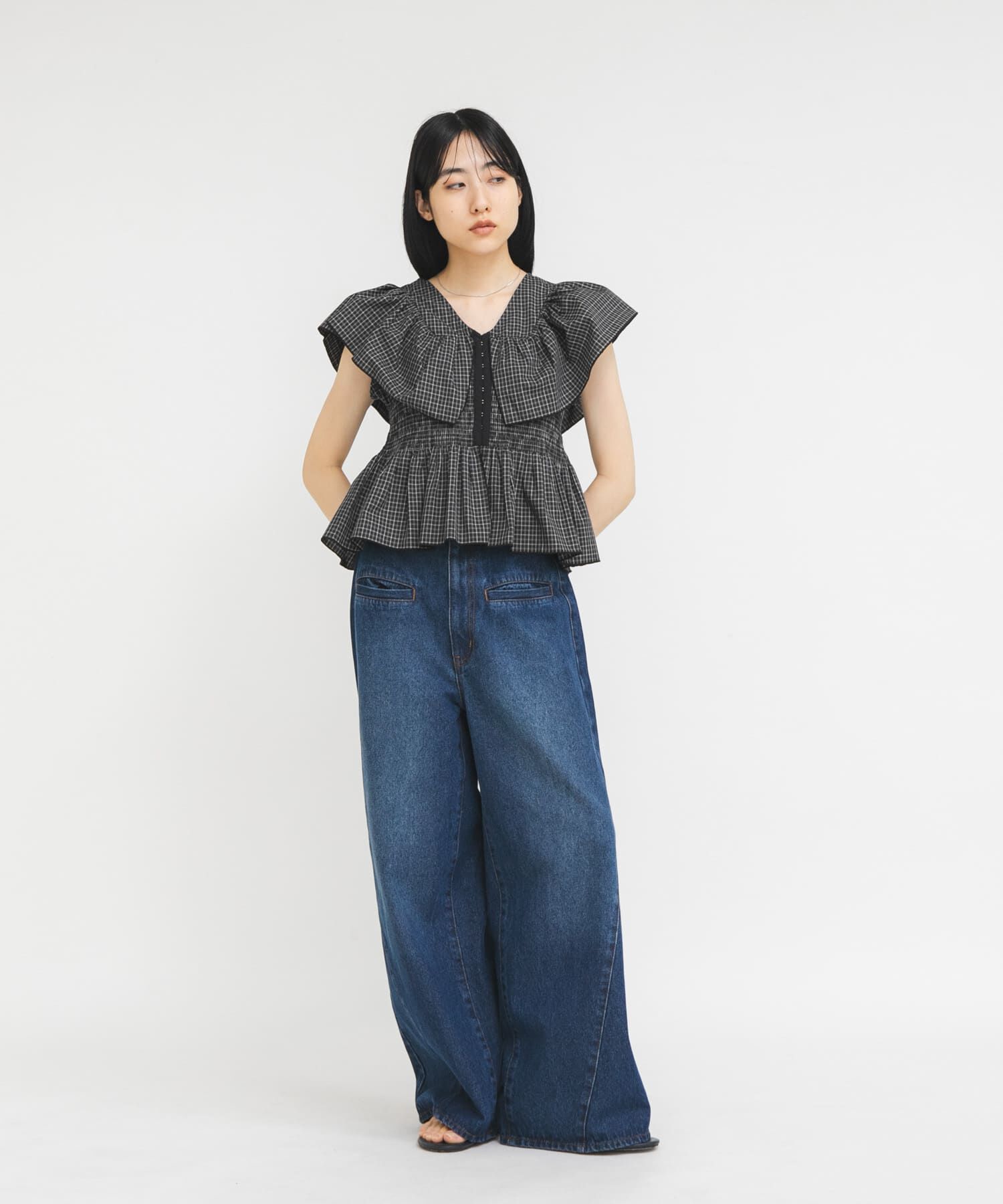  「WIDEレッグアジャストデニム」|デニム|