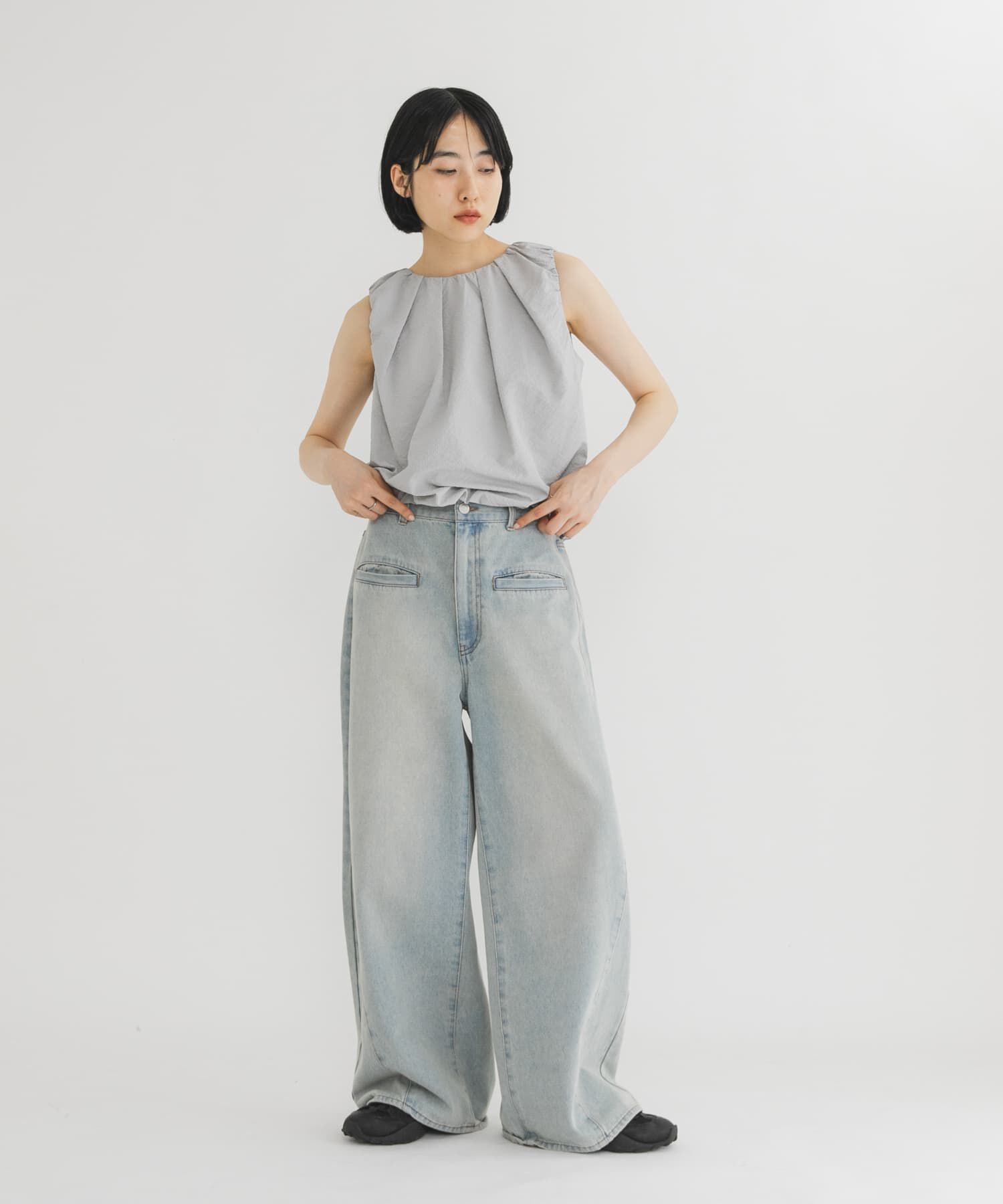  「WIDEレッグアジャストデニム」|デニム|