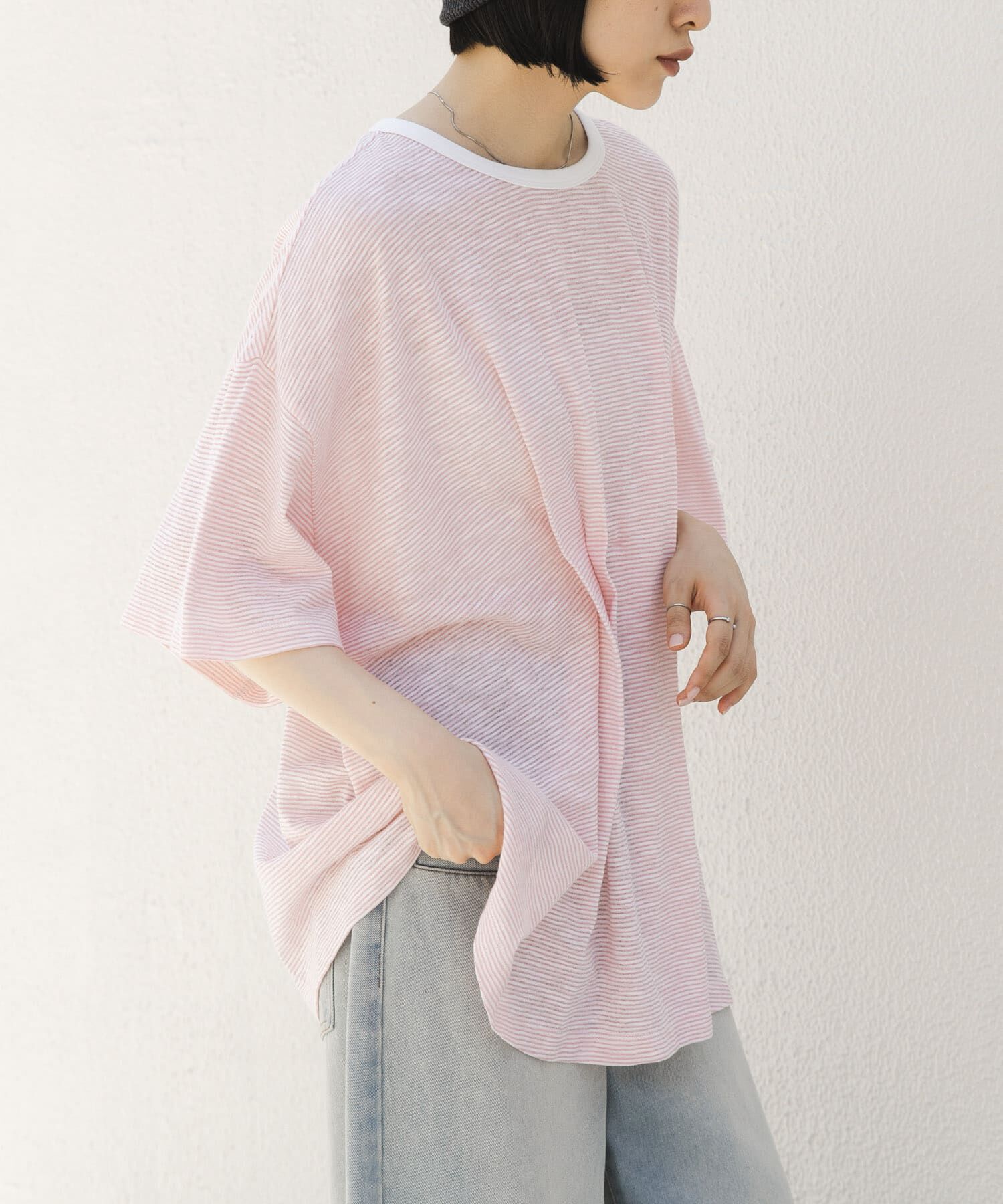  「ランダムタックボーダーTEE」|Tシャツ・カットソー|