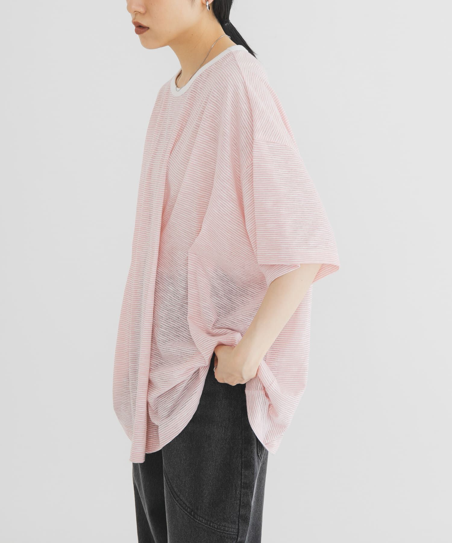  「ランダムタックボーダーTEE」|Tシャツ・カットソー|