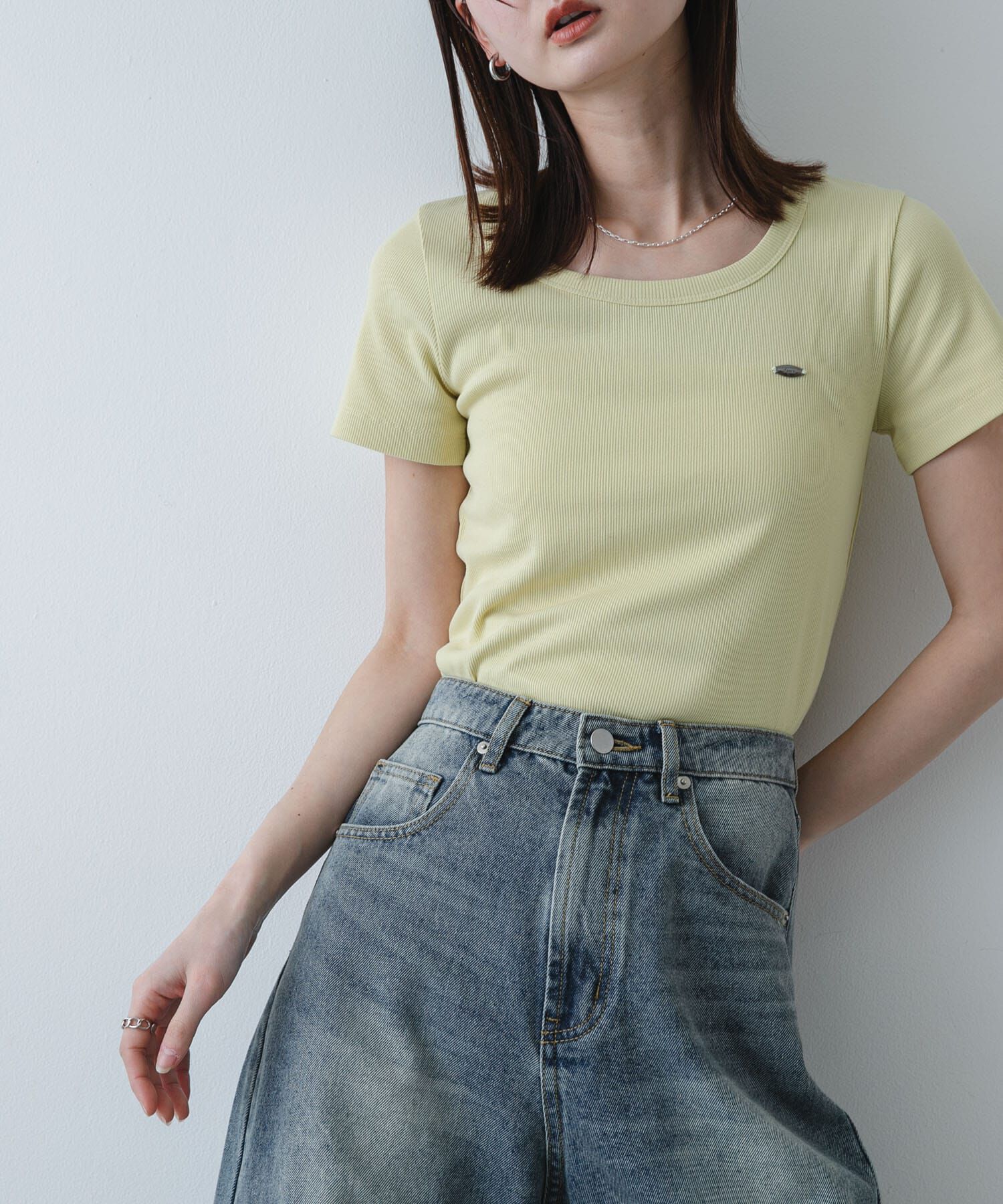SENSE OF PLACE by URBAN RESEARCH「『一部WEB限定カラー』ラウンドネックリブTシャツ(半袖)」|Tシャツ・カットソー|
