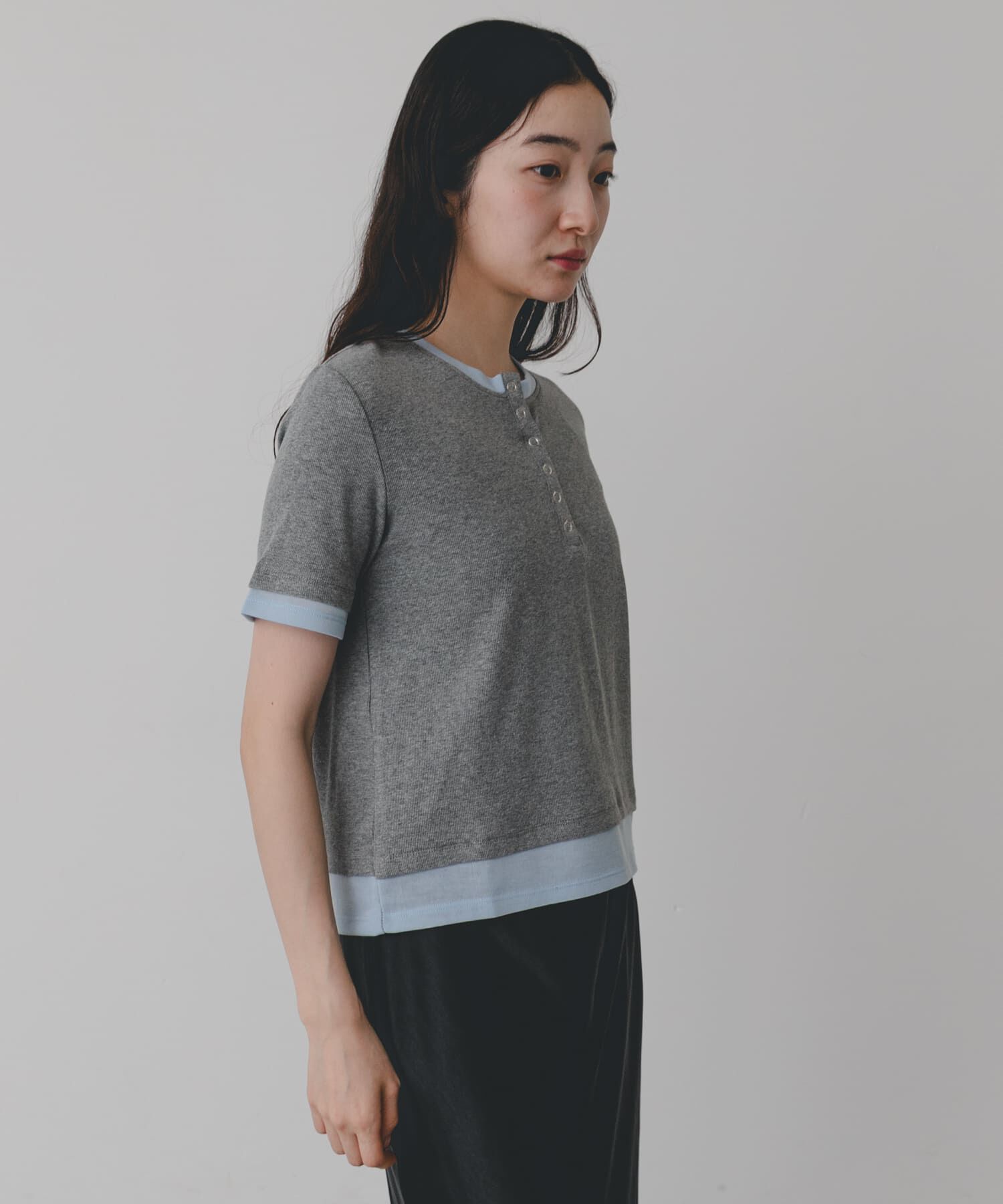 SENSE OF PLACE by URBAN RESEARCH「ヘンリーネックレイヤードトップ(半袖)」|Tシャツ・カットソー|