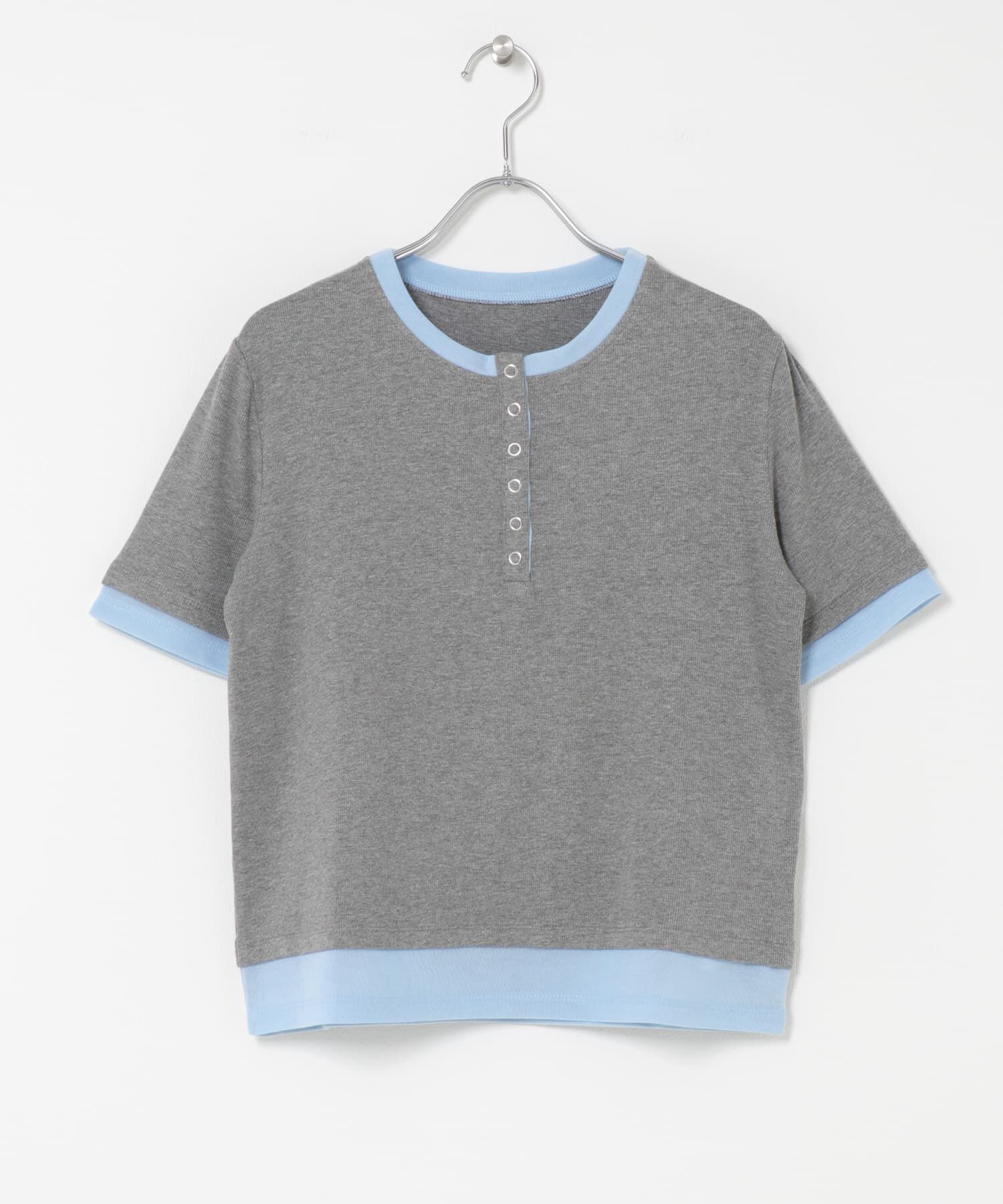 SENSE OF PLACE by URBAN RESEARCH「ヘンリーネックレイヤードトップ(半袖)」|Tシャツ・カットソー|