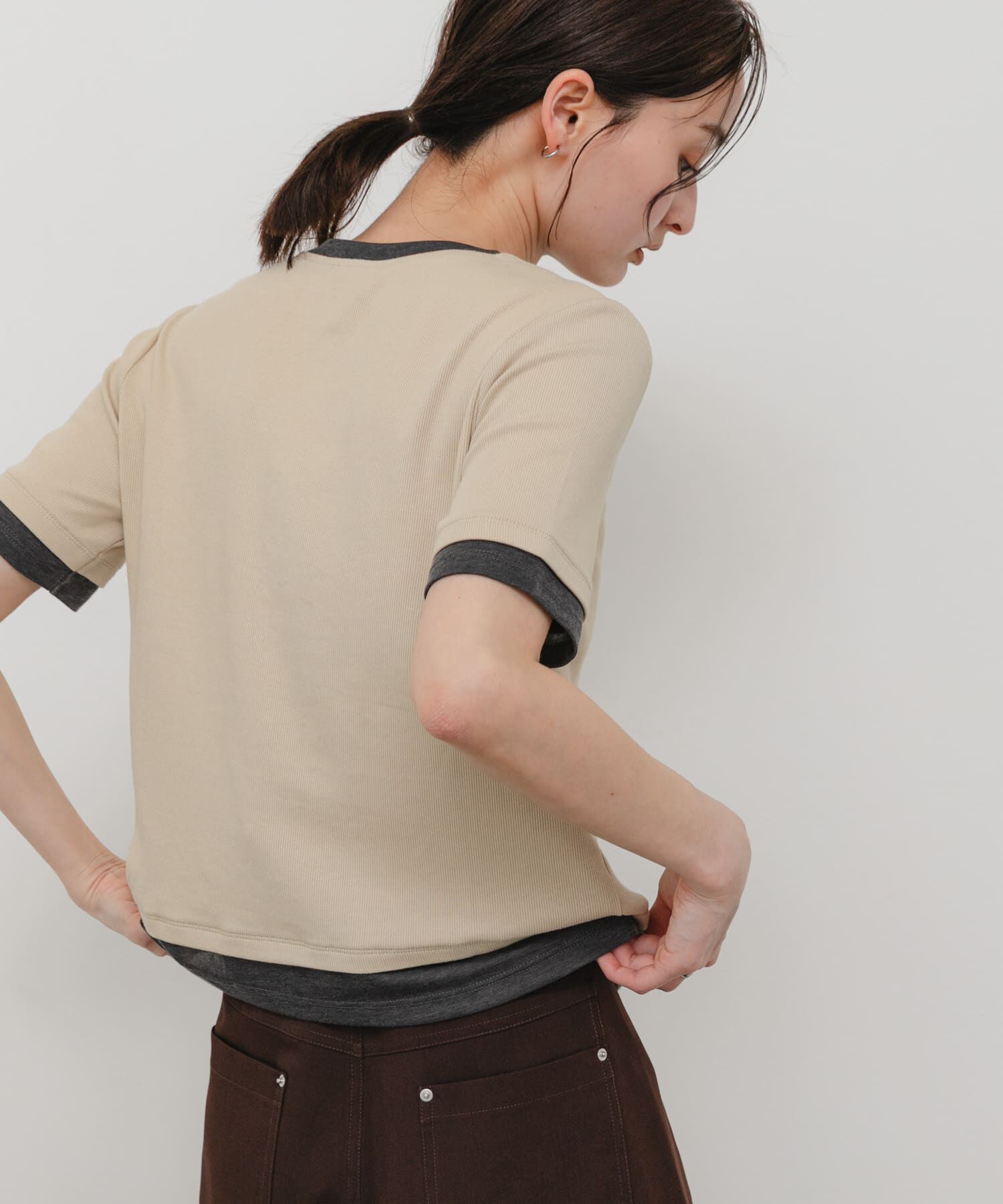 SENSE OF PLACE by URBAN RESEARCH「ヘンリーネックレイヤードトップ(半袖)」|Tシャツ・カットソー|