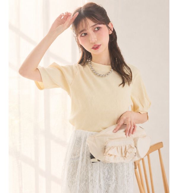  「タックスリーブトップス」|Tシャツ・カットソー|イエロー
