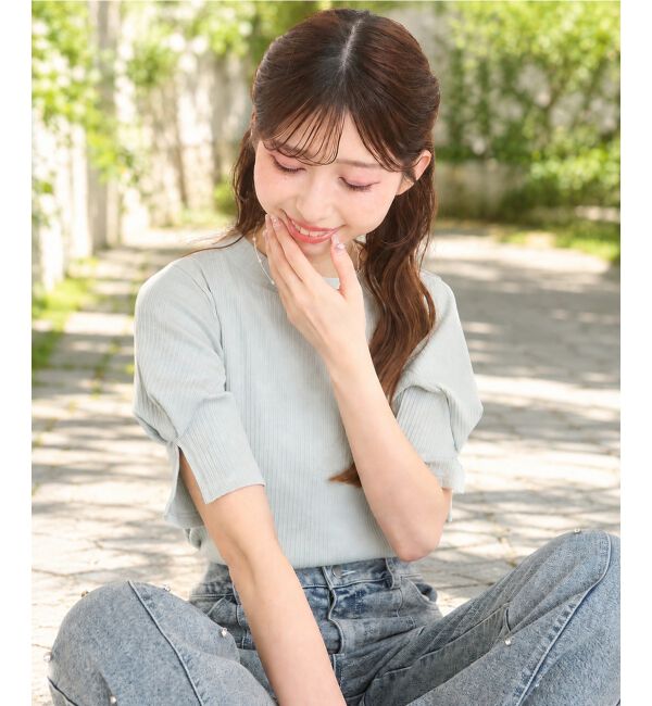  「タックスリーブトップス」|Tシャツ・カットソー|Ｌ／グリーン