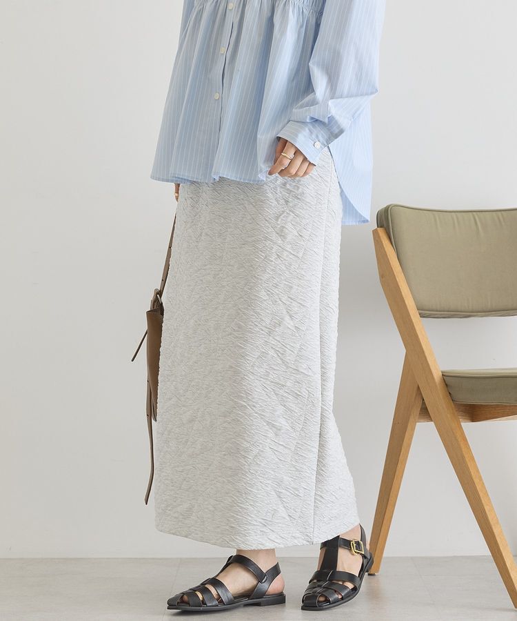 AMERICAN HOLIC「フクレジャガードタイトスカート」|タイト|Light Gray Mixture