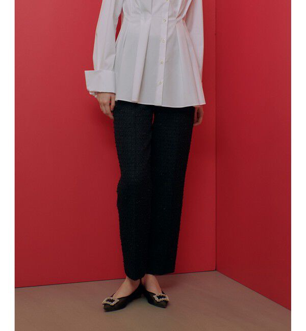 LOULOU WILLOUGHBY「【LOULOU WILLOUGHBY】ファンシーツイードパンツ」|スラックス|ネイビー