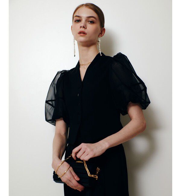 LOULOU WILLOUGHBY「【LOULOU WILLOUGHBY】ジレドッキングオーガンスリーブトップス」|Tシャツ・カットソー|