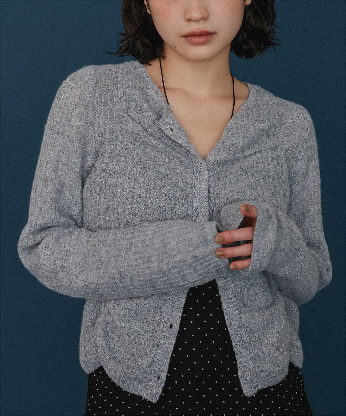 miette「モヘヤシャーリングデザインニットカーディガン」|ニット・セーター|