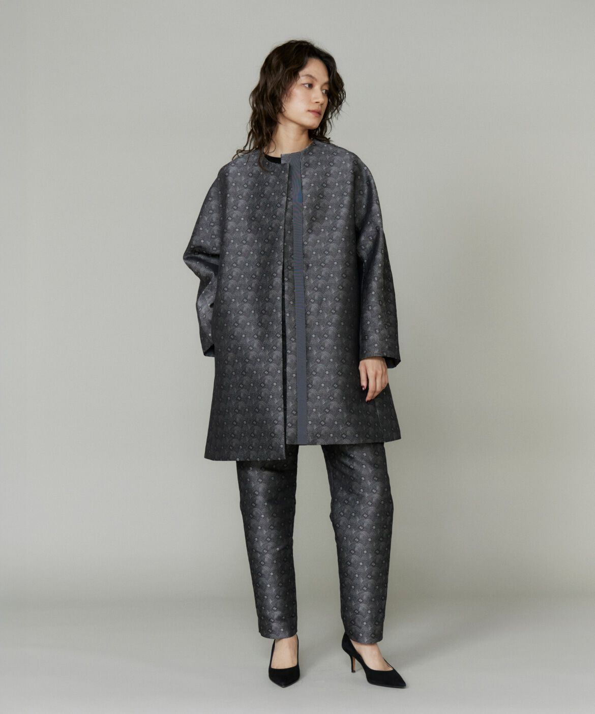 la veille by SUPERIOR CLOSET「ノーカラーAラインコート」|ピーコート|