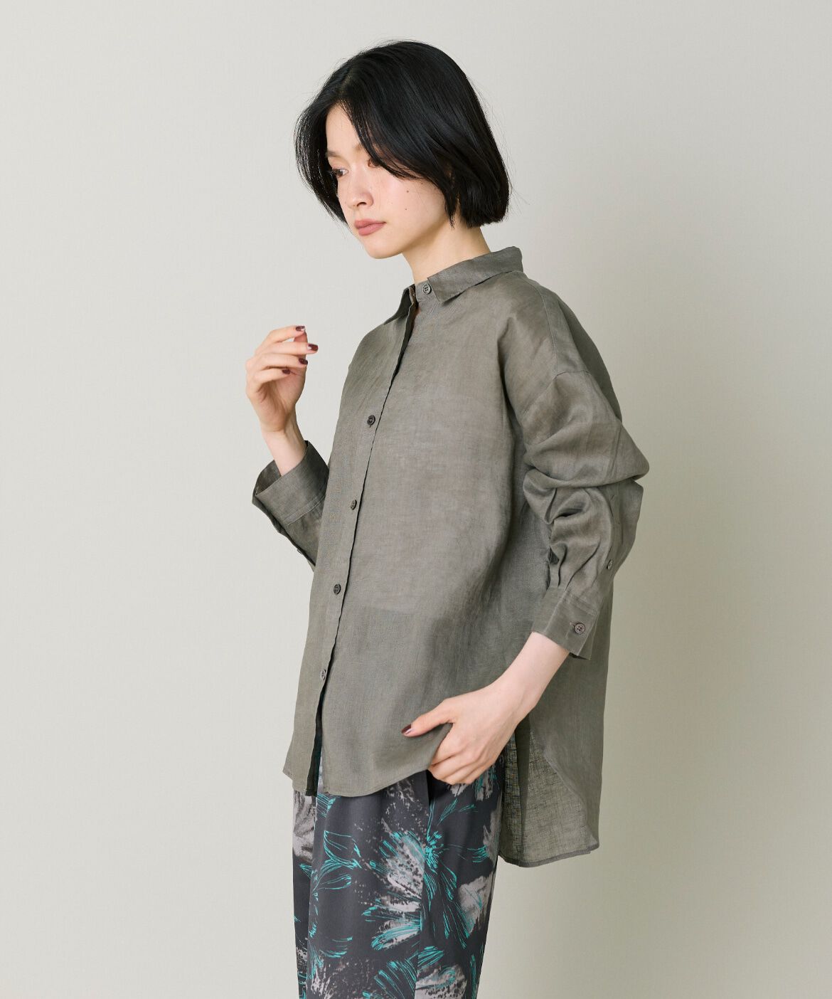 7-IDconcept.「《大きいサイズ》リネンシャツ｜上質な麻素材で涼しく快適な一枚」|シャツ・ブラウス|