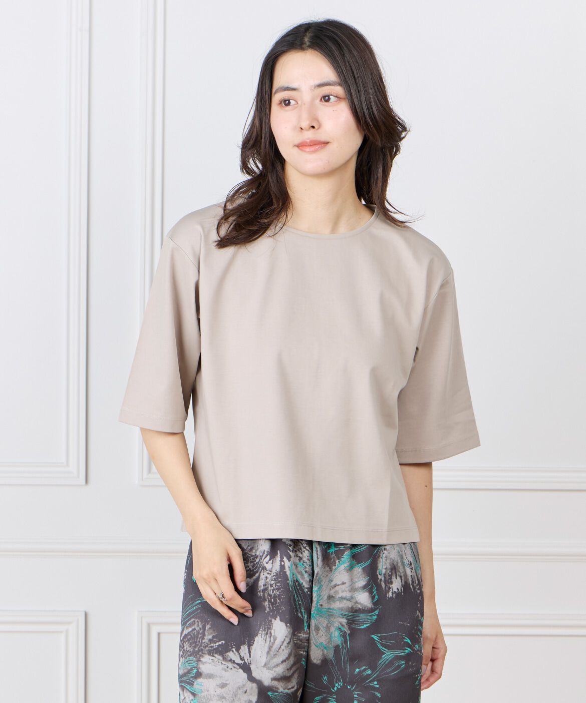 7-IDconcept.「《大きいサイズ》 5分袖Tシャツ《UVカット》《接触冷感》」|Tシャツ・カットソー|グレーベージ 3