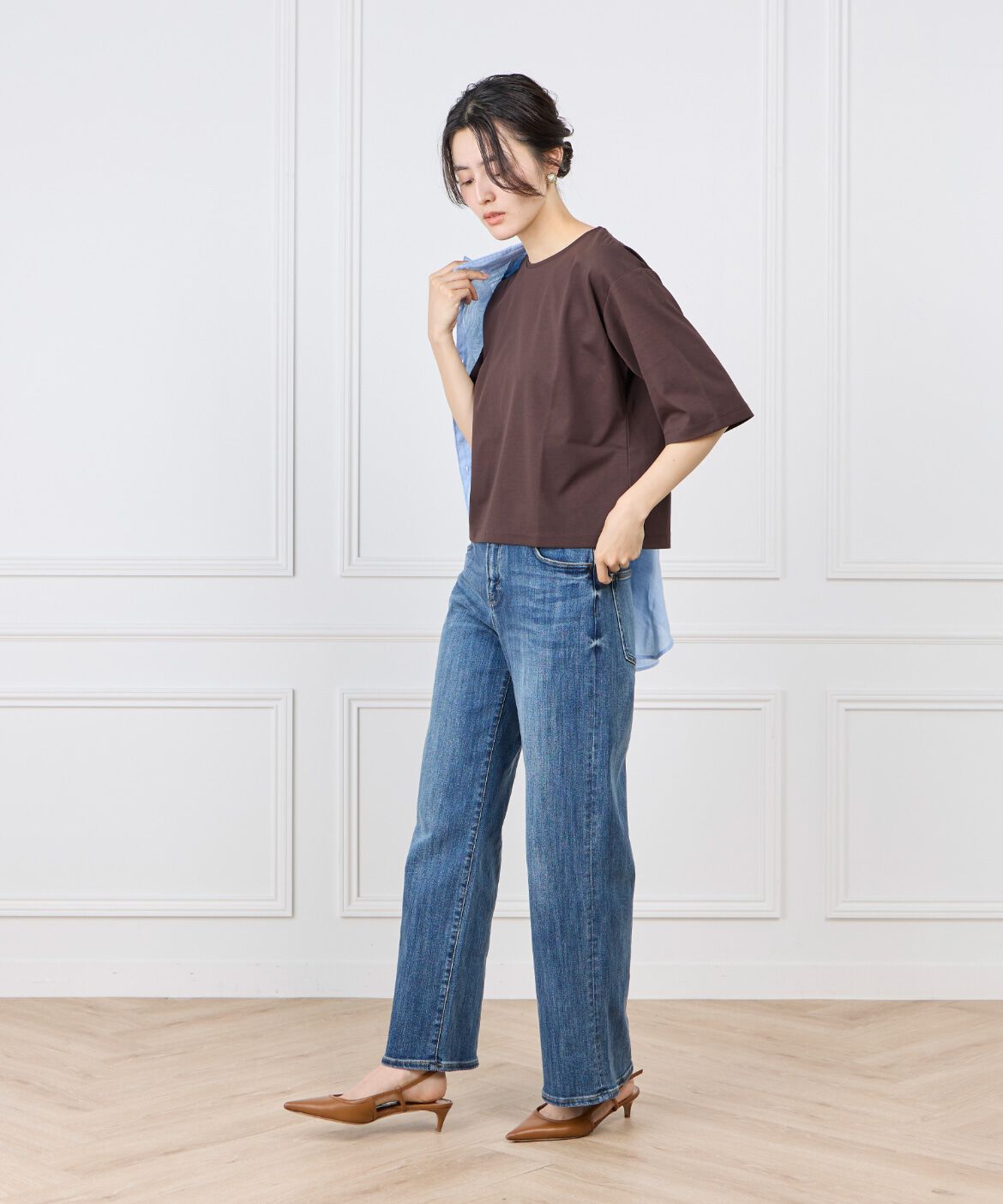 7-IDconcept.「《大きいサイズ》 5分袖Tシャツ《UVカット》《接触冷感》」|Tシャツ・カットソー|