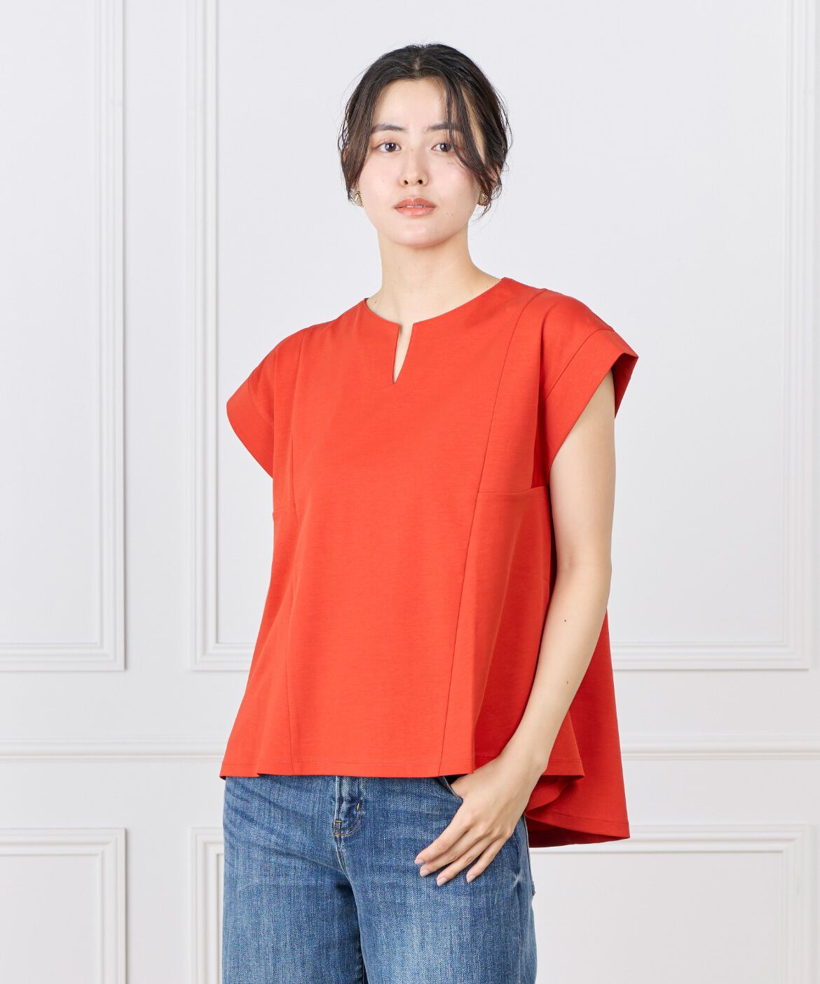 7-IDconcept.「《大きいｻｲｽﾞ》裾ﾌﾚｱｰﾌﾟﾙｵｰﾊﾞｰ《UVｶｯﾄ》《接触冷感  」|Tシャツ・カットソー|