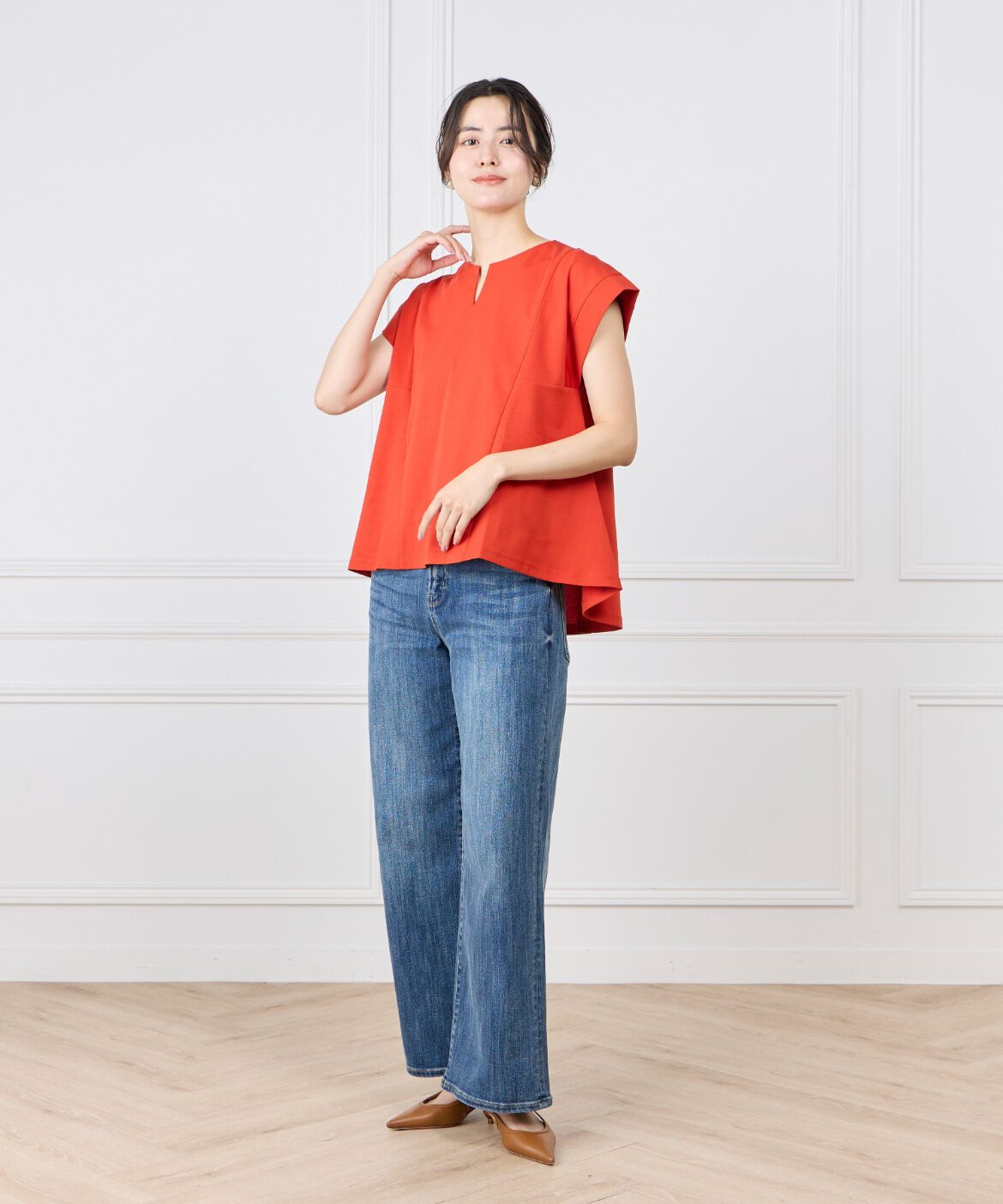 7-IDconcept.「《大きいｻｲｽﾞ》裾ﾌﾚｱｰﾌﾟﾙｵｰﾊﾞｰ《UVｶｯﾄ》《接触冷感  」|Tシャツ・カットソー|