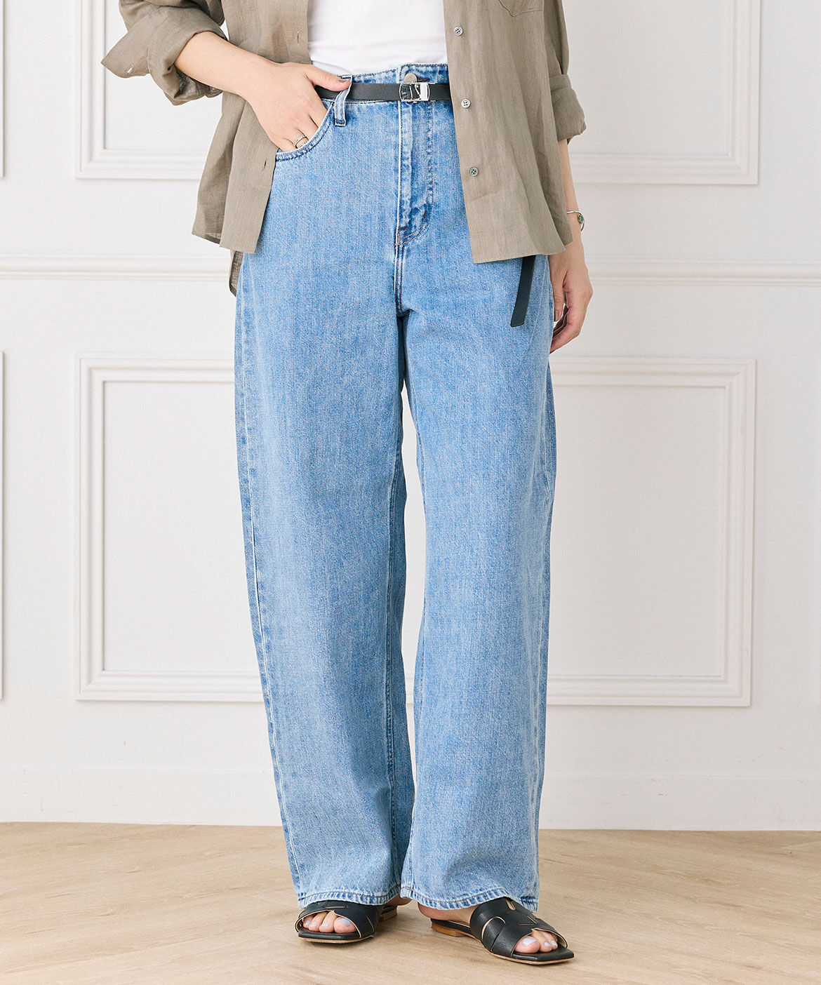 INED「カーヴィーデニム Beets《Healthy DENIM》」|デニム|ブルー1