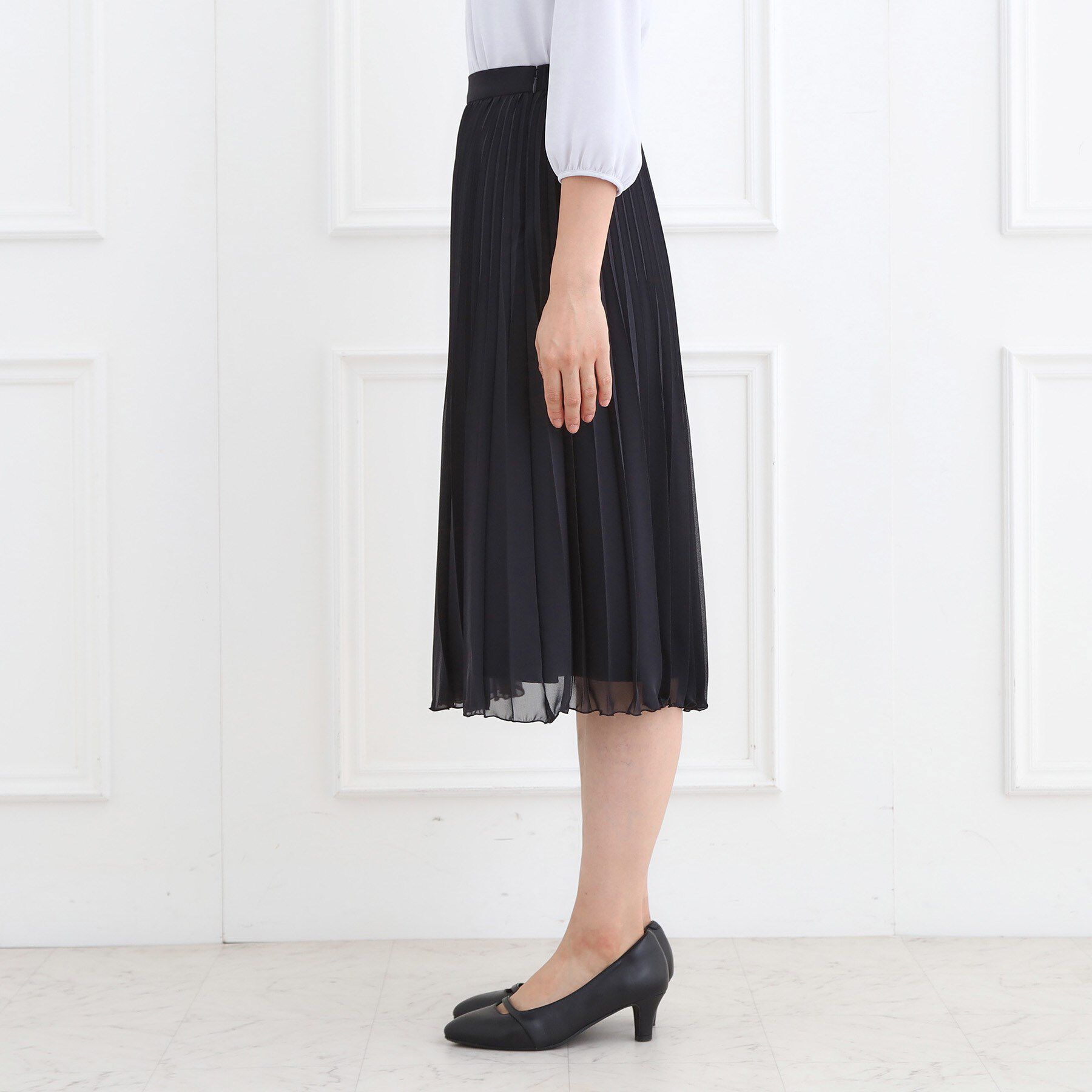 Reflect「【SS-4Lサイズ】シフォンジョーゼットプリーツスカート」|スカート|