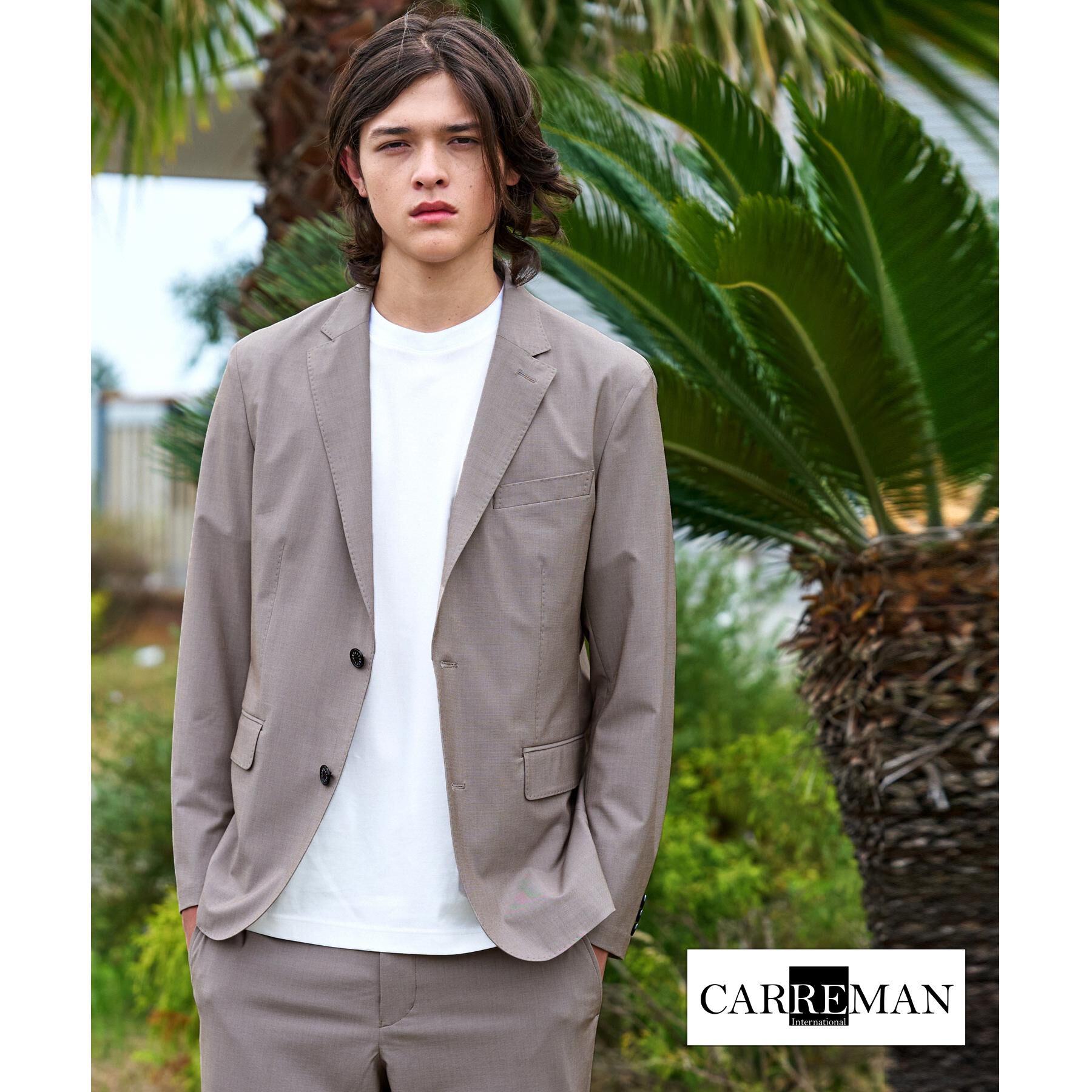 DRESSTERIOR「【セットアップ可/MonoMax4月号掲載/Safari5月号掲載】CARREMAN ストレッチジャ」|テーラードジャケット|ベージュ(052)