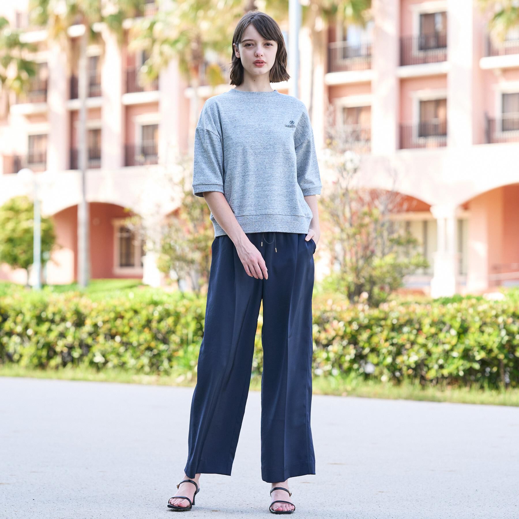 DRESSTERIOR「【セットアップ可/ウォッシャブル】ストレッチ裏毛ハーフスリーブプルオーバー」|Tシャツ・カットソー|