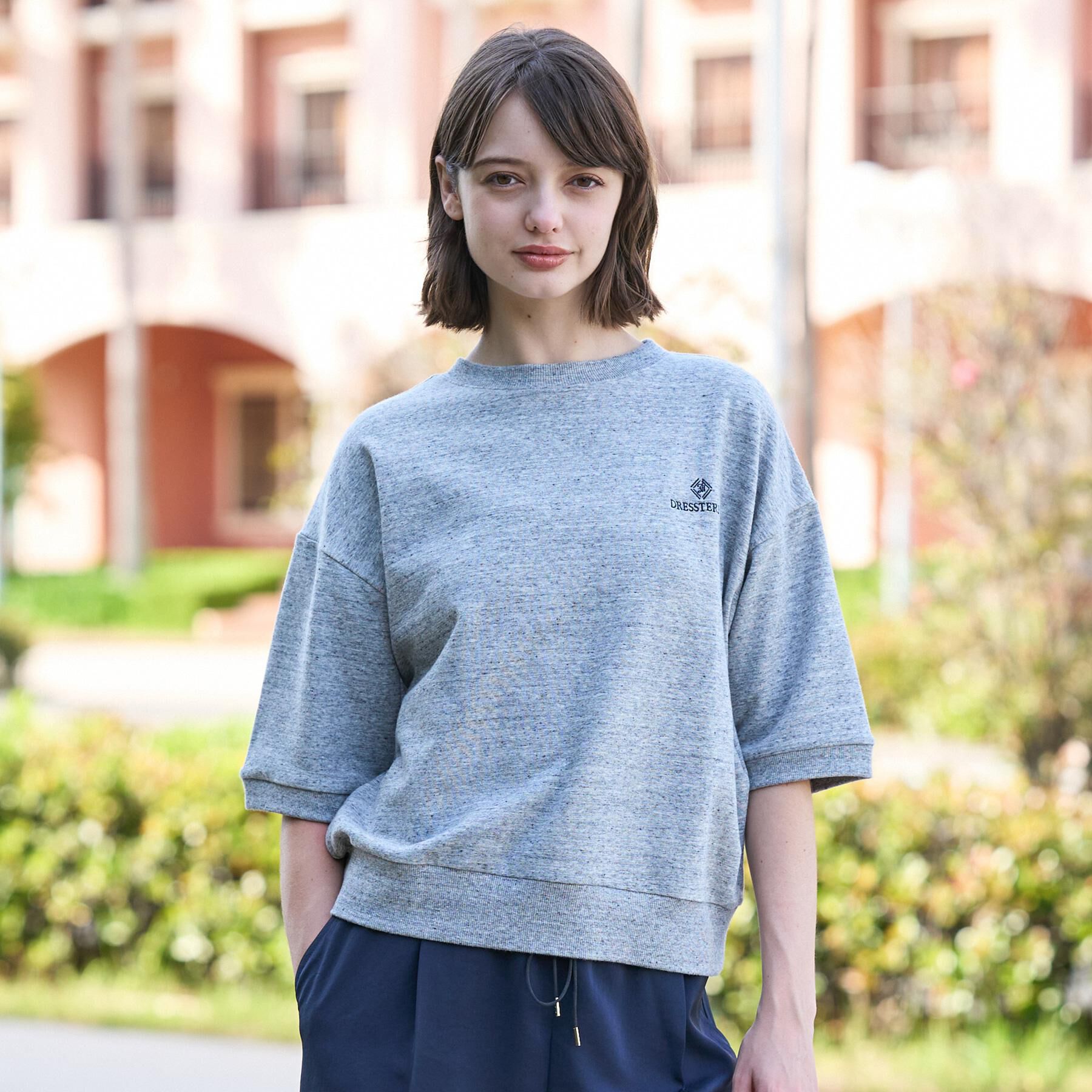 DRESSTERIOR「【セットアップ可/ウォッシャブル】ストレッチ裏毛ハーフスリーブプルオーバー」|Tシャツ・カットソー|