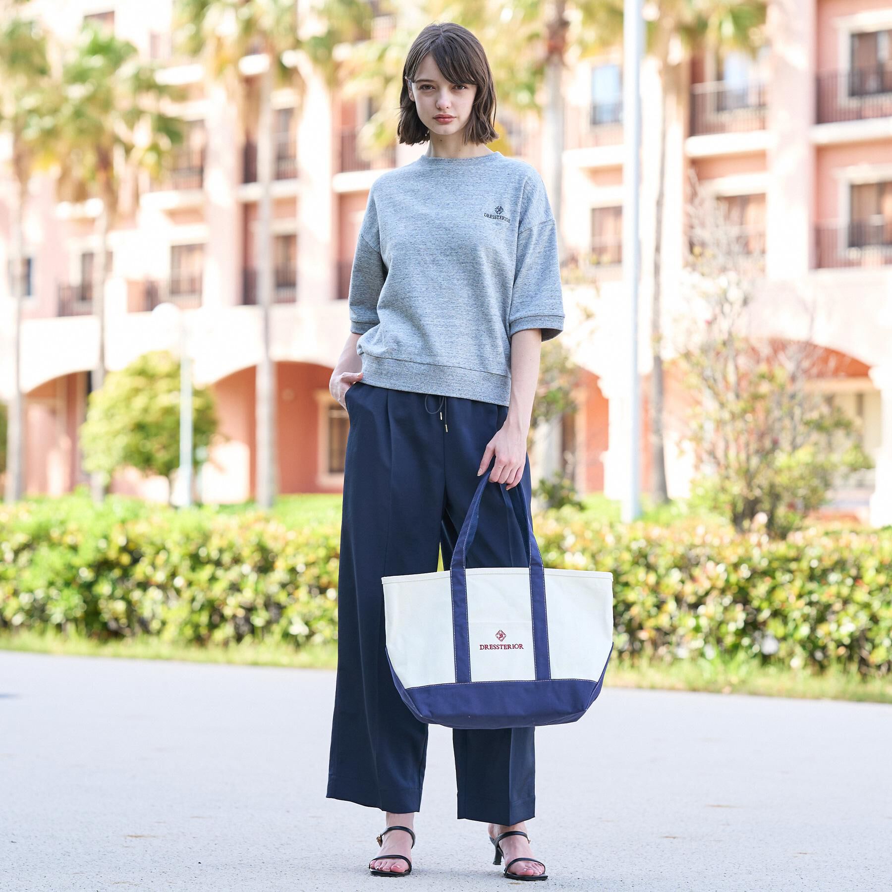 DRESSTERIOR「【セットアップ可/ウォッシャブル】ストレッチ裏毛ハーフスリーブプルオーバー」|Tシャツ・カットソー|
