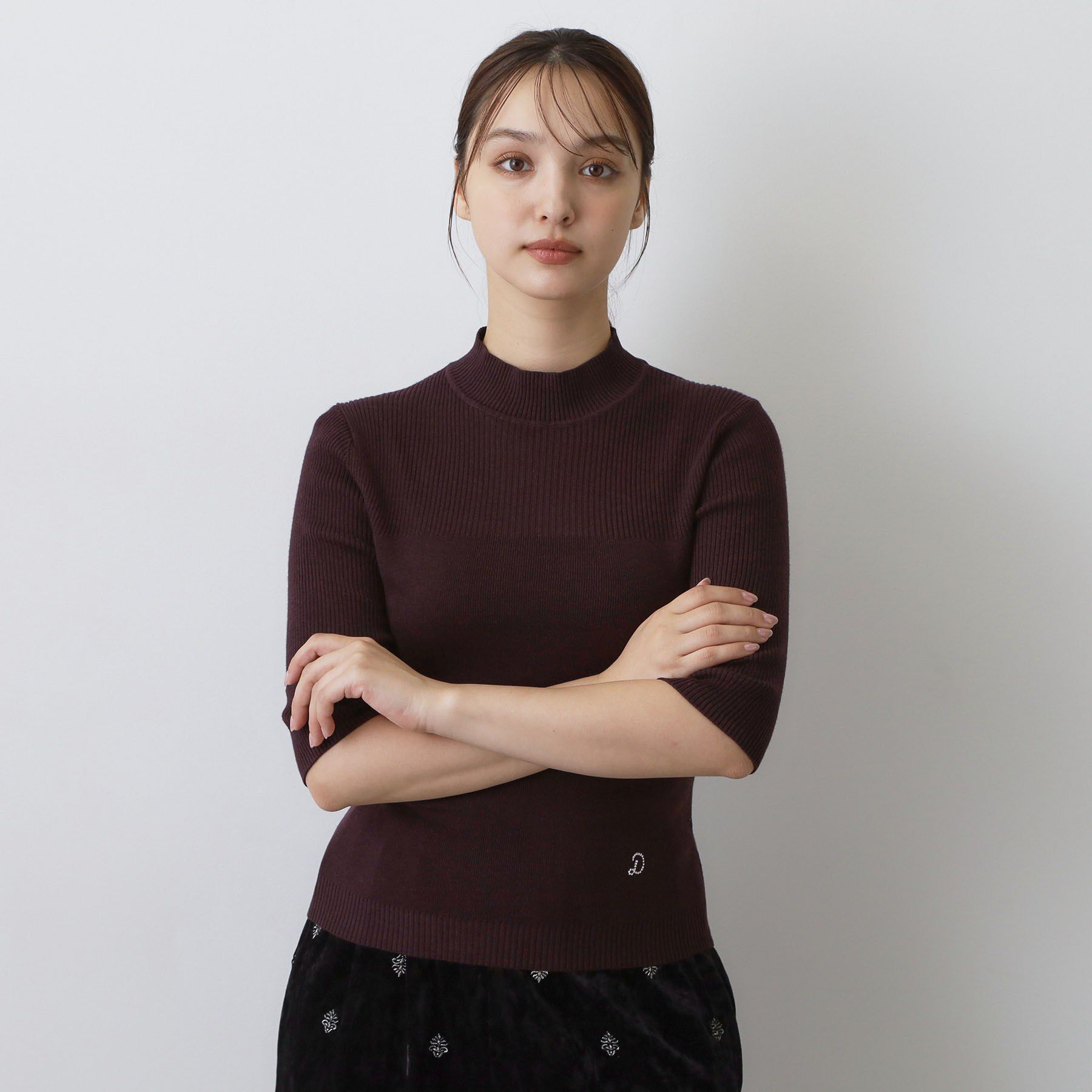 DRESSTERIOR「【接触冷感】クールタッチカットハーフスリーブプルオーバー」|ニット・セーター|
