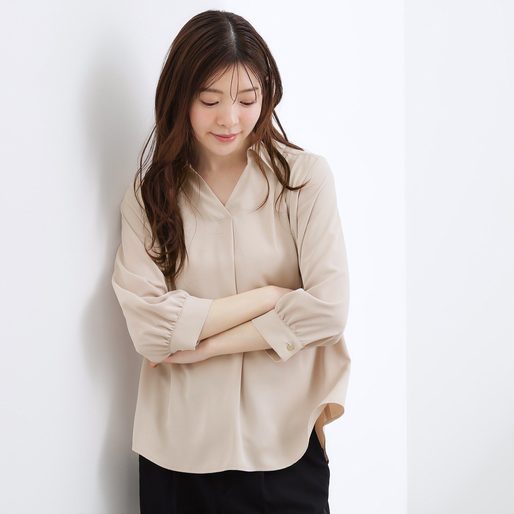 grove「高評価！【貴島明日香さん着用・洗える】チャーム付きマルチWAYボウタイブラウス」|シャツ・ブラウス|