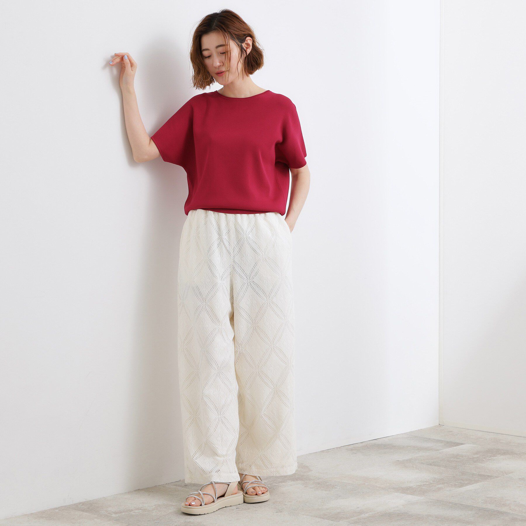 grove「【シリーズ累計36万枚！名品ニット】やわらかドライタッチ ドルマンニット」|ニット・セーター|