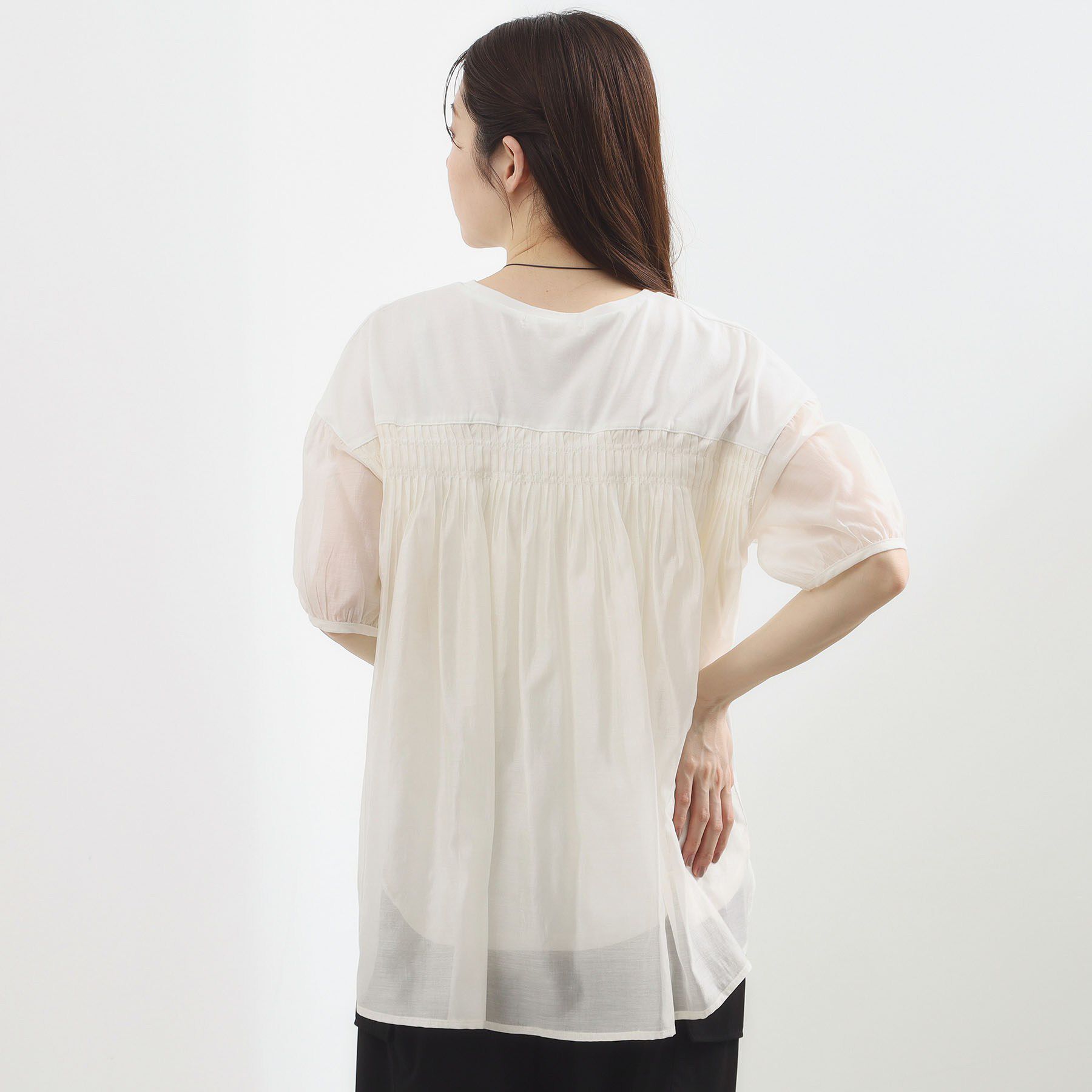 grove「【貴島明日香さん着用/UVカット】体型カバー叶う、バックプリーツTシャツ」|Tシャツ・カットソー|