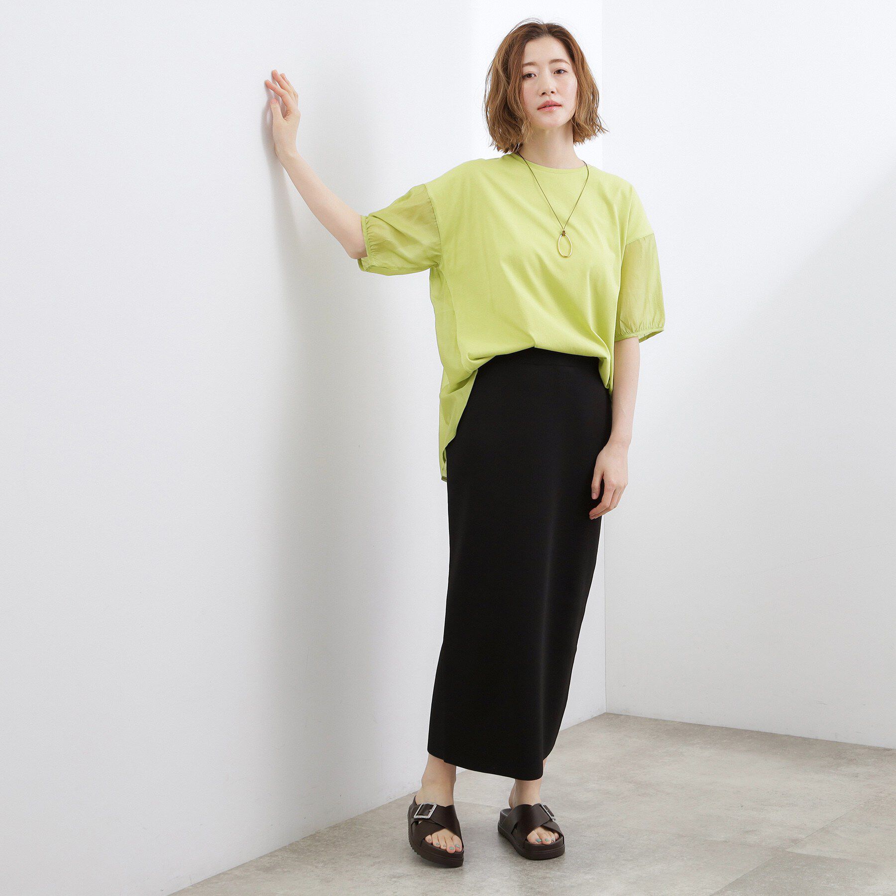 grove「【貴島明日香さん着用/UVカット】体型カバー叶う、バックプリーツTシャツ」|Tシャツ・カットソー|