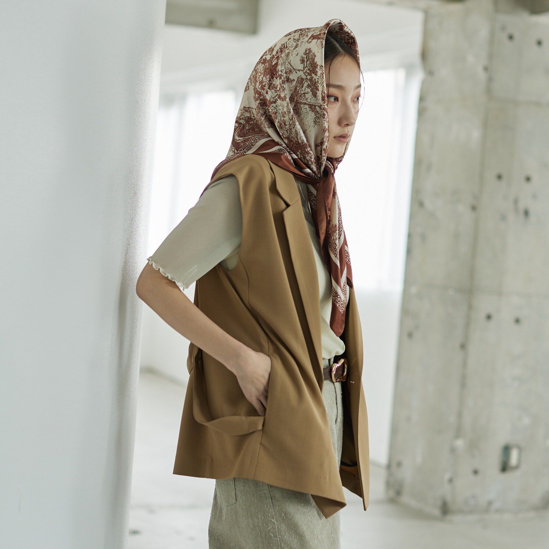 GALLEST「Comfy SET UP｜ベルテッドジレ【セットアップ対応／通勤／カセット服／接触冷感／UVカット】」|ベスト・ジレ|
